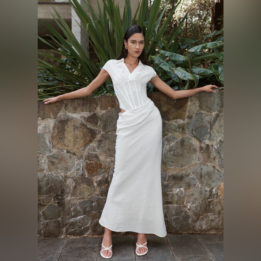 Sapphira shirt corset maxi dress